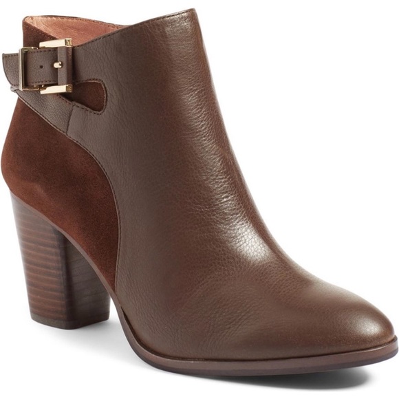 New Louise et Cie Vasca' leather Almond Toe Bootie NOCE SUEDE SZ 10 new in box - Picture 1 of 3